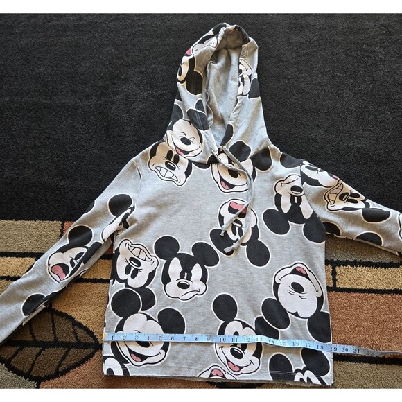 Mickey Mouse All Over Print Hoodie Women’s Small Disney Sweatshirt Grey - Picture 4 of 8